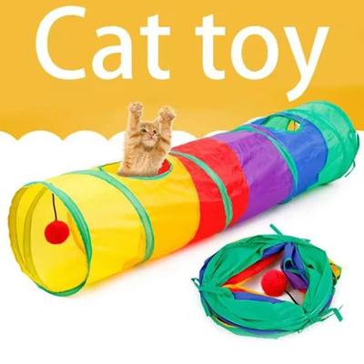 Collapsible Rainbow Fun Run Pet Tunnel Collapsible Rainbow Fun Run Pet Tunnel