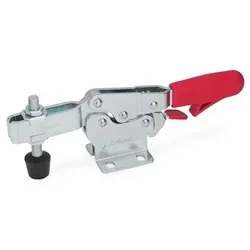 Schnellspanner, Stahl, Spannhebel horizontal, mit Verriegelung, mit waagrechtem Fuß (820.3-130-MLC)
