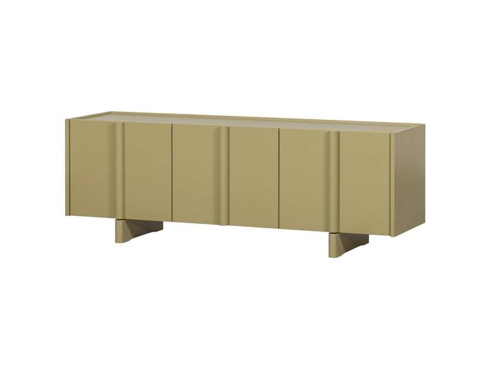 Livetastic Lowboard Basu, Grün, Holz, Kiefer, 2 Fächer, 152x53x46 cm, Holzmöbel, Kleinmöbel Holz, Holzkommoden, Lowboards Holz
