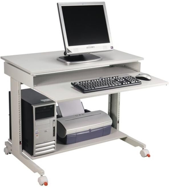 Table de travail p. PC H720-1100xl900xP500mm gris clair, RAL 7035 mobile