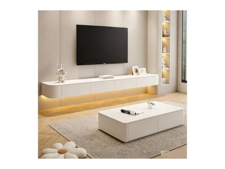 JUSKAQZYI Schwimmender TV-Ständer, schwebende Medienkonsole TV-Konsole, Entertainment-Center, Medienkonsole, Audio-/Video-Regal lowboard