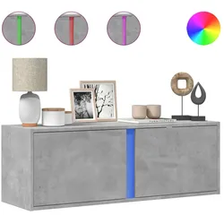 vidaXL TV-Wandschrank mit LED-Beleuchtung Betongrau 100x31x35 cm
