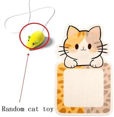 Inspired Finds ScratchPlay Wall Mounted Felt Cat Scratcher Mat With Hanging Toy peekaboo Kitty Pad