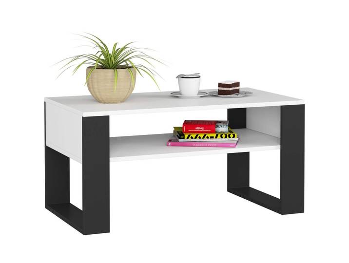 COUCHTISCH Weiß, Schwarz 45/92/50