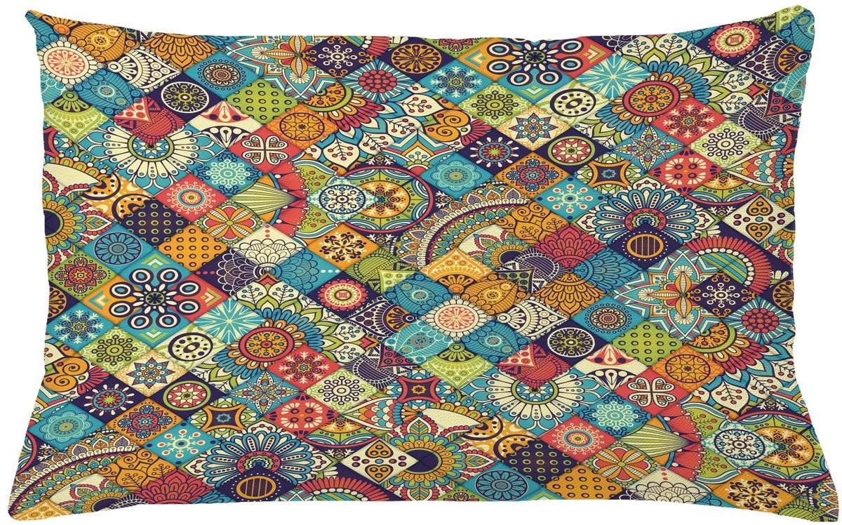 ABAKUHAUS Bohemien Kussenhoes Checkered Folk Meerkleurig B/D: 65 x 40 cm