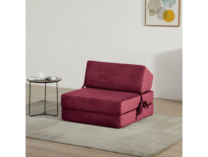 Schlafsessel BOORAL Rot Cordstoff Naris 74 x 56 x 80cm