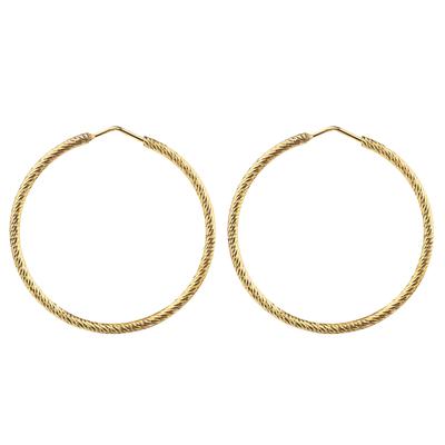 Paar Creolen FIRETTI "Schmuck Geschenk Silber 925 Ohrschmuck Ohrringe gedrehte Optik" Gr. 40, gold (gelbgoldfarben), Ohrringe, Damen, 40, Silber 925 (Sterlingsilber)