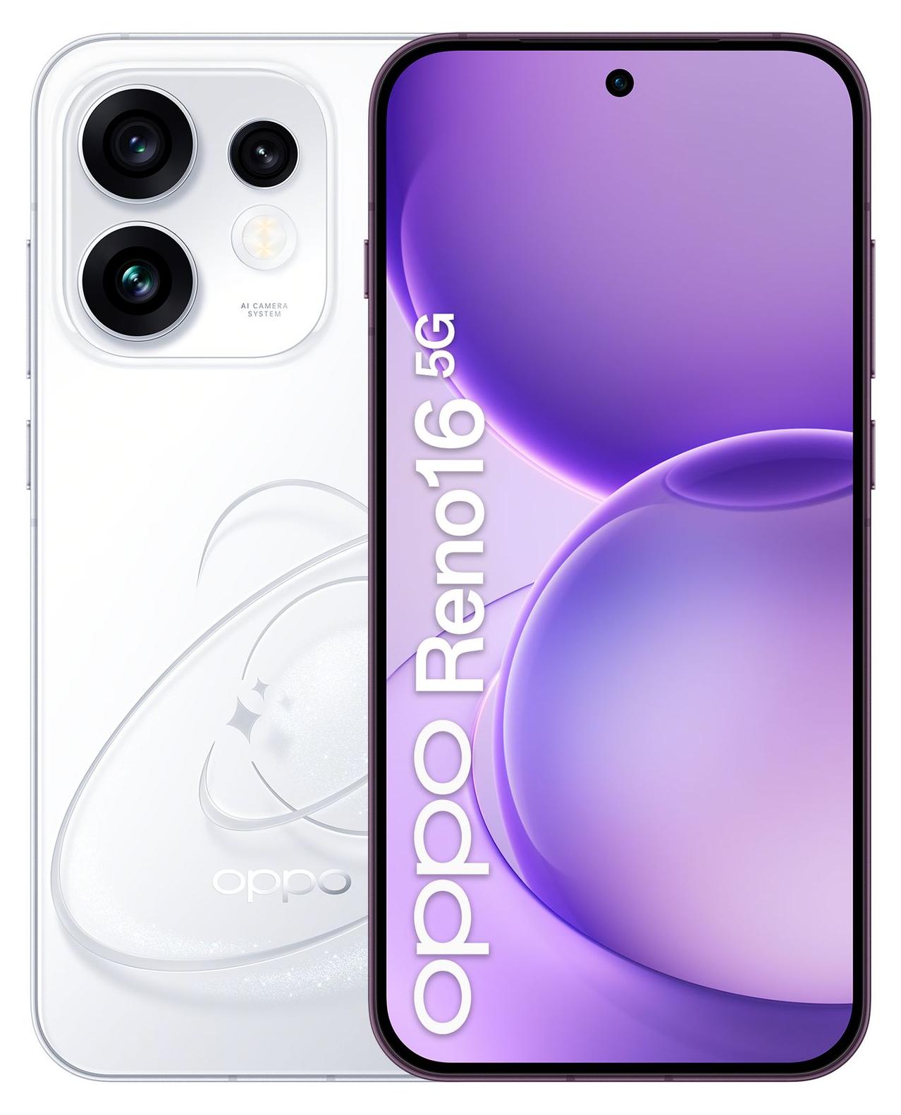 OPPO Reno16 5G, 16,1 cm (6.32"), 8 GB, 512 GB, 50 MP, Android 16.0, Weiß