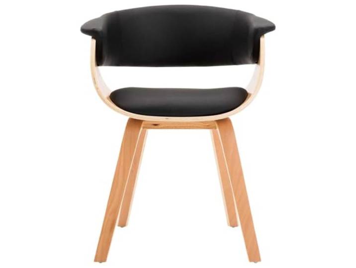 KLGBNCVE Esszimmerstuhl Schwarz Bugholz Kunstleder Pflegeleichtes Kunstleder, gebogener Holzrahmen, 4 Holzbeine, ergonomisches Design, max. 110 kg