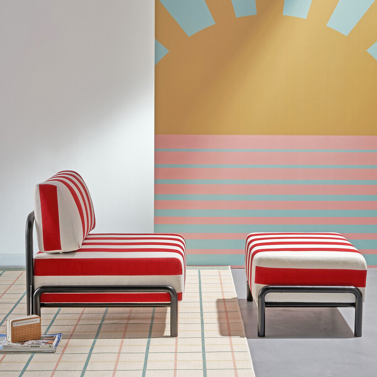 LA REDOUTE INTERIEURS Tabouret/repose-pieds métal acier, Thomes