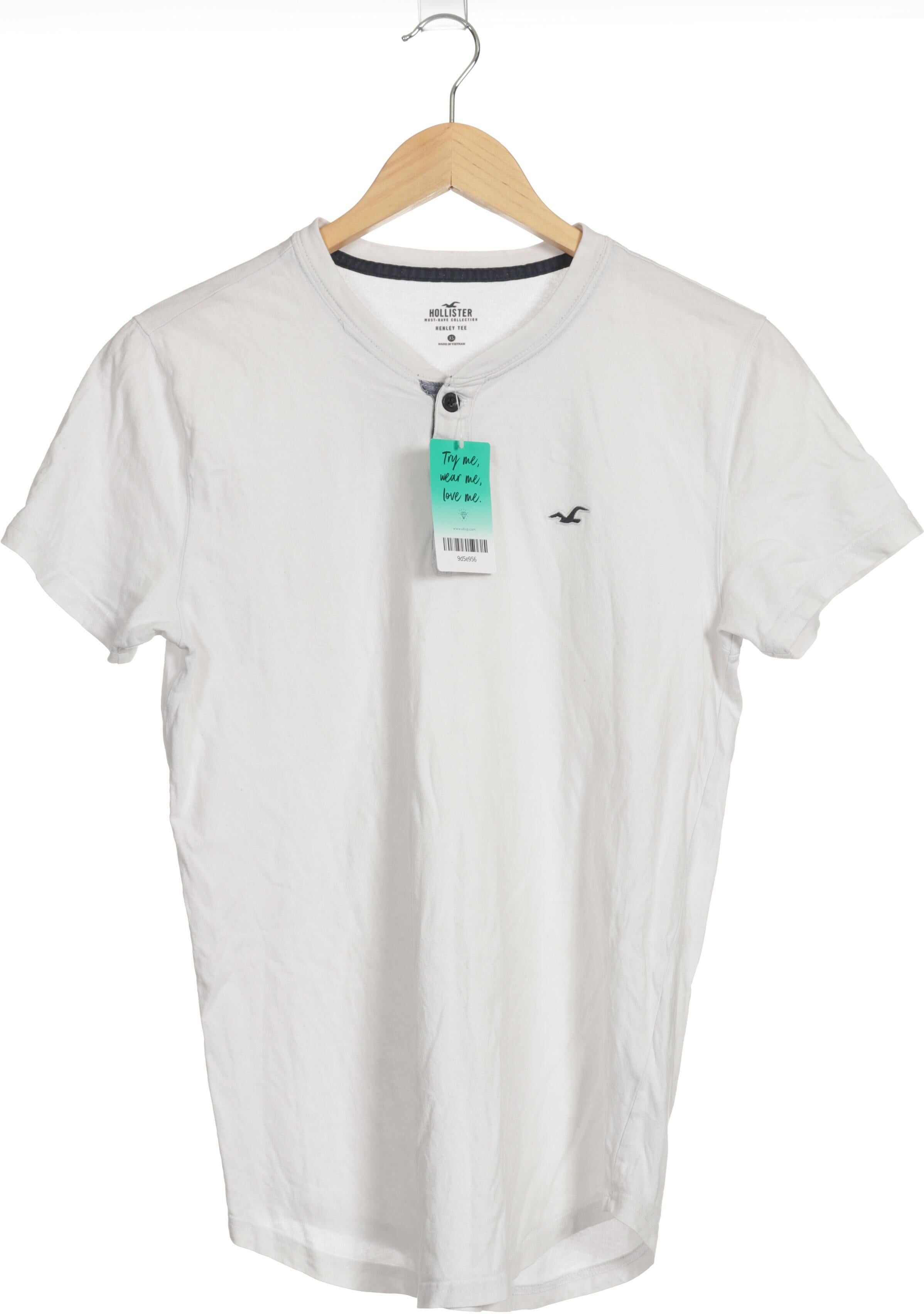 Hollister Herren T-Shirt, Weiß, Gr. XS, Baumwolle - Second Hand