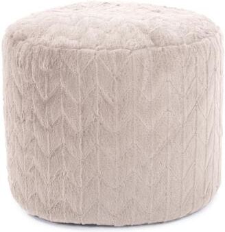 Allan Andrews Tall Pouf Angora Natural