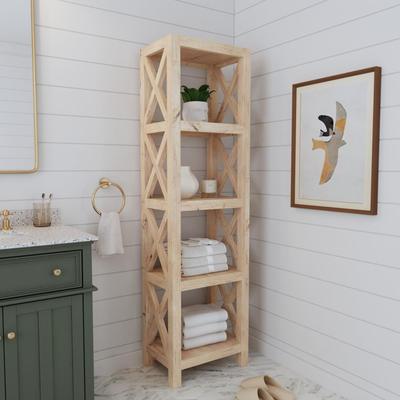 Unfinished Solid Mindi Wood Bookcase by East at Main