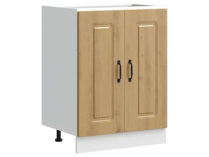 HKTMGDNG Spülenunterschrank Kalmar Artisan Eiche Optik 60x46x81,5 cm Höhenverstellbare Füße für optimale Anpassung, robuster Küchenunterschrank aus Holzwerkstoff für Ihre Küche.