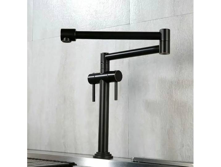 Robinet de cuisine en laiton massif, mitigeur pliable pour évier de cuisine, nickel brossé/or/chrome/ORB/noir