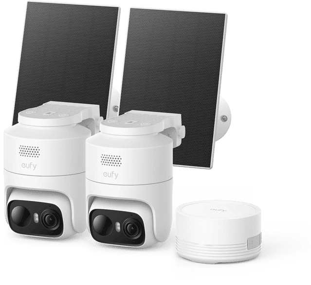 Cámara de vigilancia IP - Eufy C36 2+1 kit, 2K, Función visión nocturna, Blanco