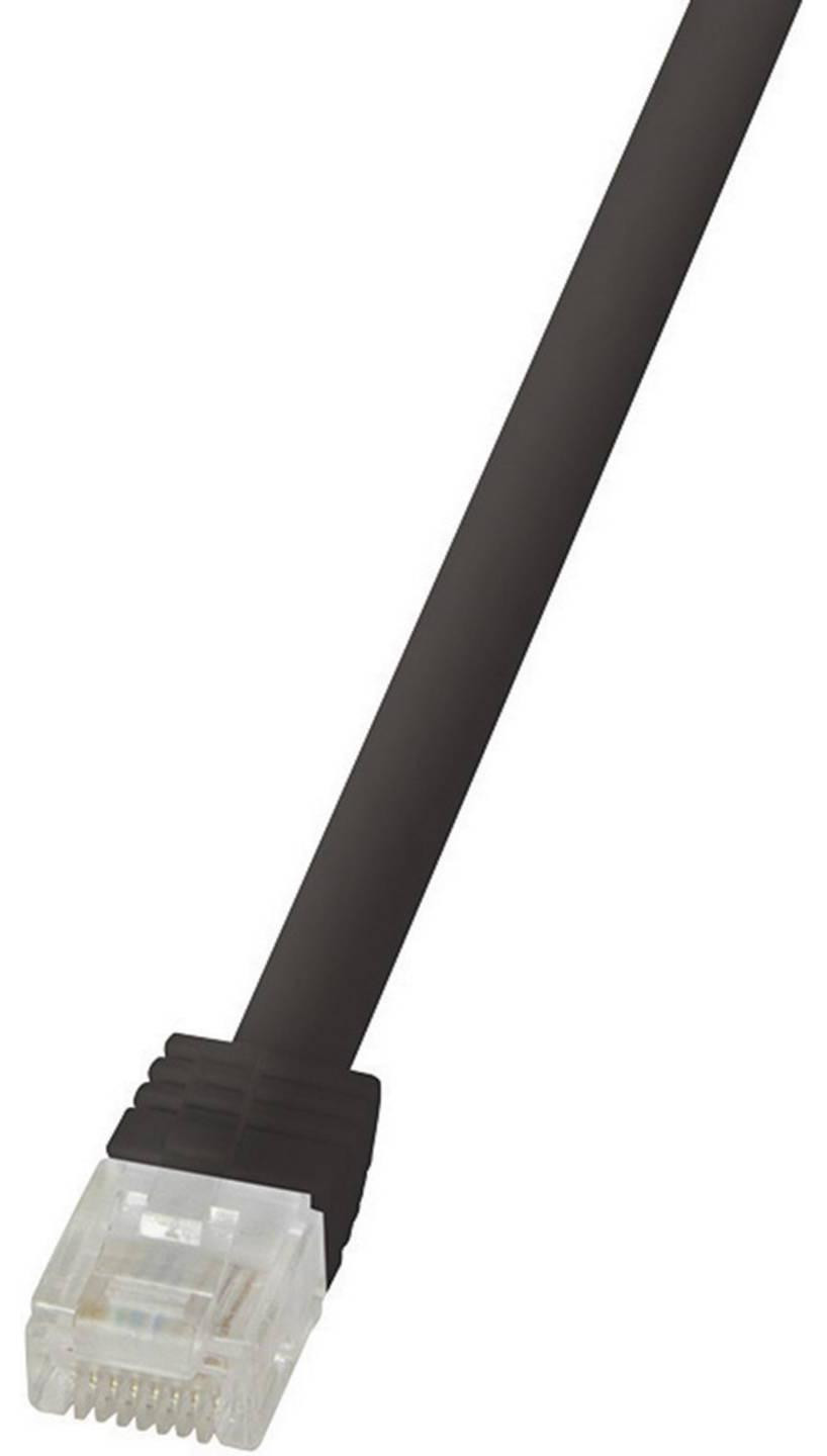LogiLink CAT 6A SlimLine platte patchkabel, U/UTP, zwart, 1 meter
