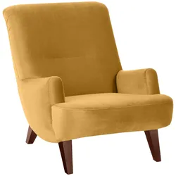 SESSEL Kajsa 71x80x101 Bezug Samtvelours Buche nussbaum/mais