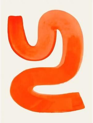 Uplift Essentials Mid Century Abstract Brush Stroke Art Minimalist Orange Watercolor Canvas Modern Wall Painting For Living Room style 15 20x30 In