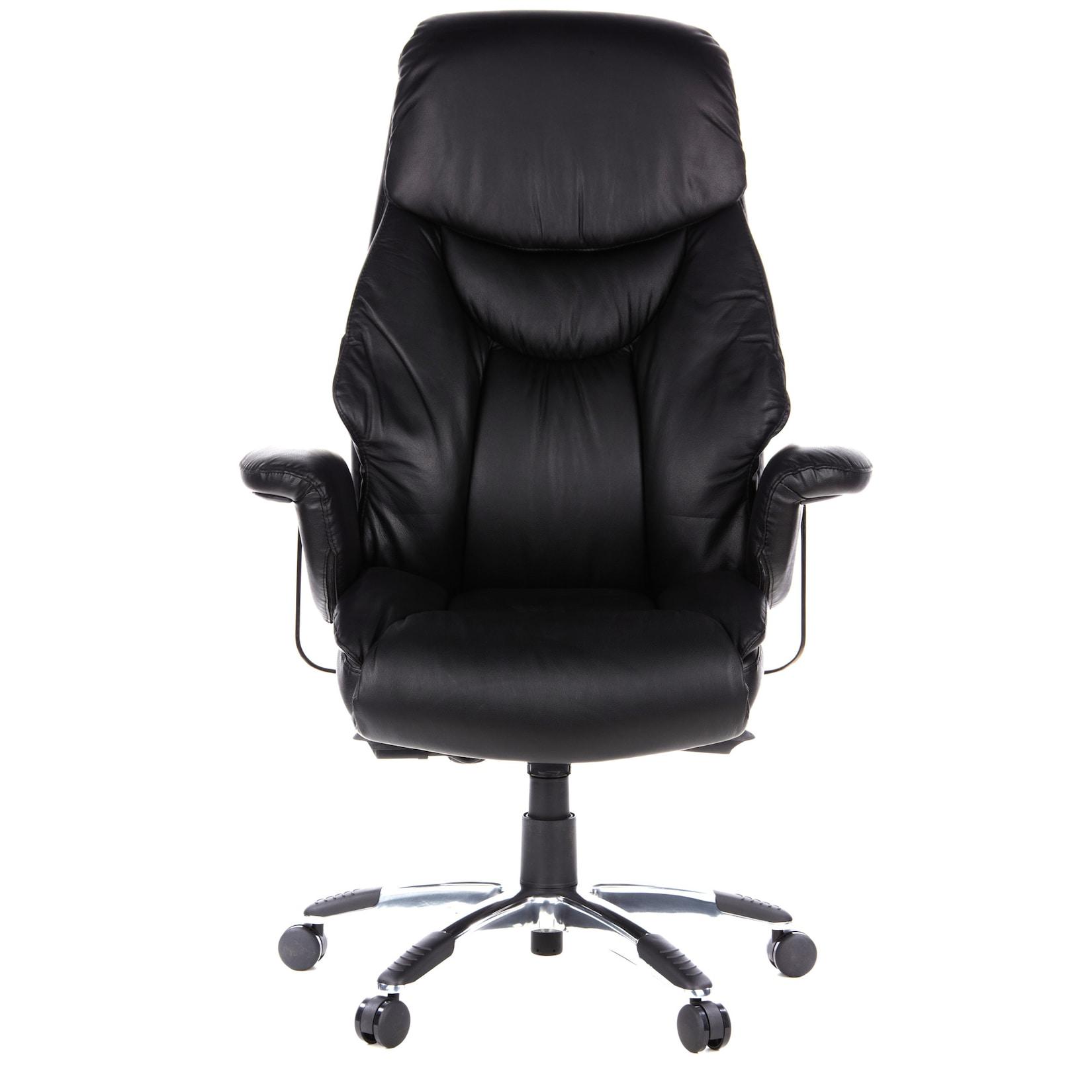 hjh OFFICE Luxus Chefsessel PRADO Leder mit Armlehnen