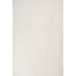 Fellimitat Waves Polyester Beige 160 x 220 cm
