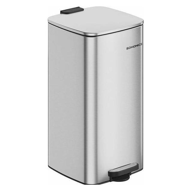 Songmics Abfalleimer 20 l, Silber, Anzahl Behälter: 1, Detailfarbe (20 l) (LTB593E01)