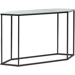 KONSOLENTISCH Marmor Optik weiß/schwarz Perrin