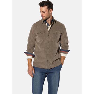 Langarmhemd BABISTA "Cordhemd GALDIN", Herren, Gr. M, weit, beige, Obermaterial: 100% Baumwolle CO., Hemden