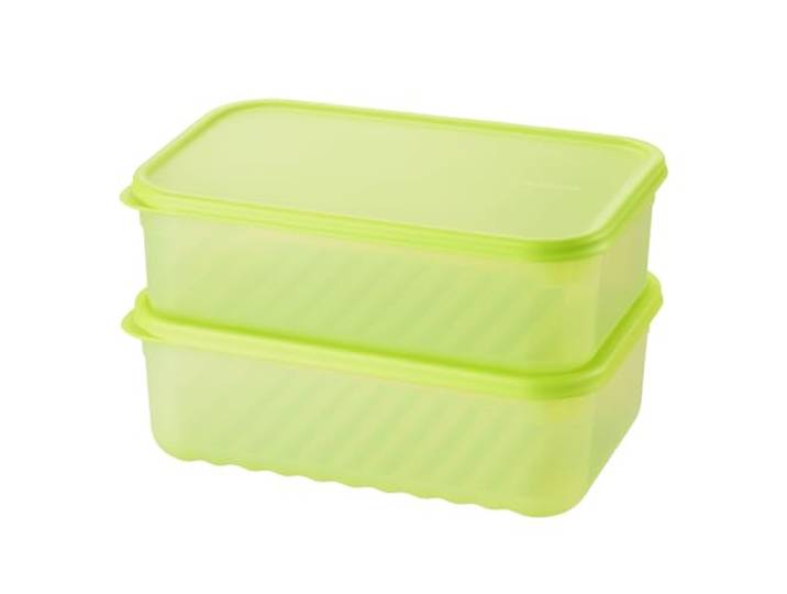 LocknLock Lot de 2 boîtes de conservation hermétiques avec couvercle\, empilables et sans BPA\, pour fruits et légumes\, passent au micro-ondes\, au congélateur et au lave-vaisselle (3\,2 l)