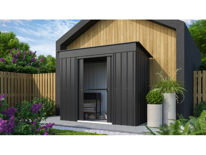 Globel Industries Gerätehaus \ Skillion 84\ anthrazit 2,64 m² ohne Schleppdach