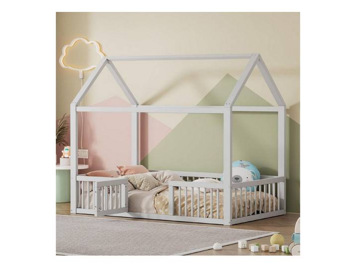 LuxusKollektion Hausbett Hausbett Kinderbett 90x200cm weiß