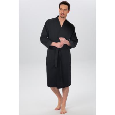 Unisex-Bademantel OTTO HOME "Vanessa, ideal für Sauna & Spa, Hotelbademantel, Morgenmantel" Gr. XL, schwarz, L:125cm, Baumwolle, Hausmäntel, Taschen, Damen & Herren, Waffelpiqué, sehr leichte Qualität, S-3XL