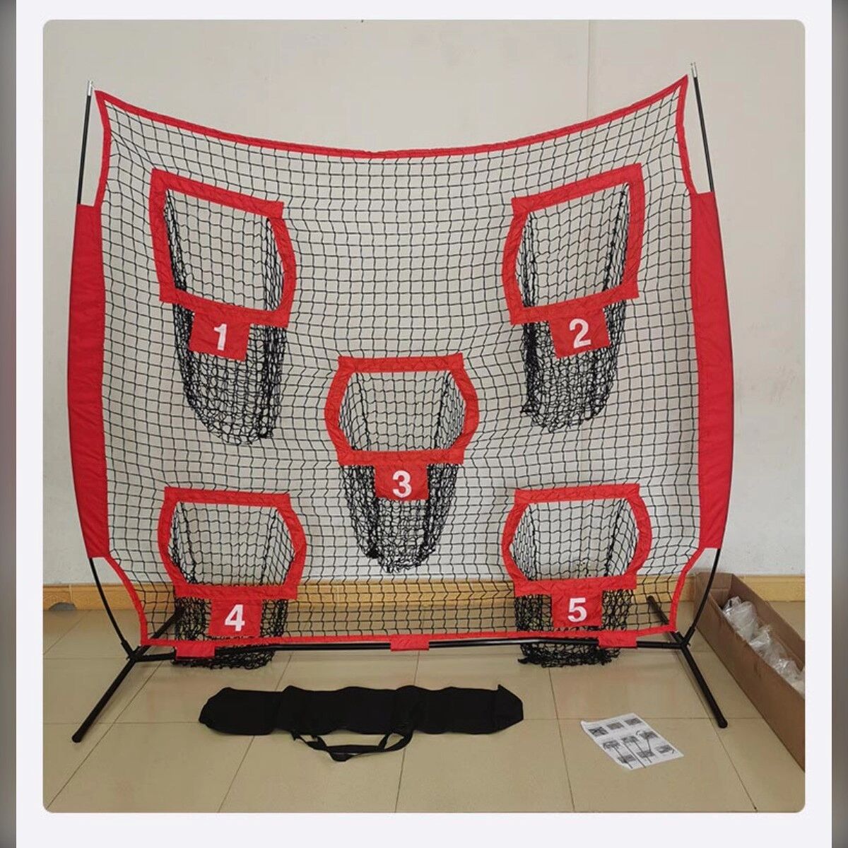 INF Fußball-/Baseball-Wurf-Trainingsnetz – Tragbarer Eisenrahmen mit Polyesternetz, abnehmbar, 213.00cm x 213.00cm x 10.00cm