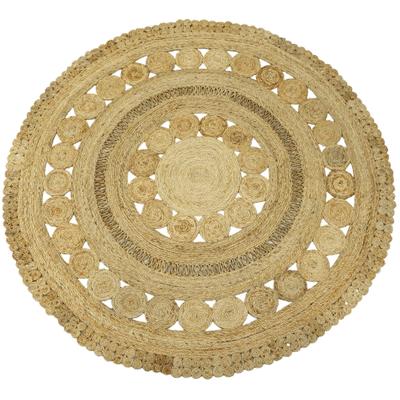 Sisalteppich CARPETFINE "Juteteppich Finn", beige (natur), H:13mm Ø:90cm, Jute, Teppiche, Sisalteppich, natürliches Pflanzenmaterial von Hand gewebt, Boho Style