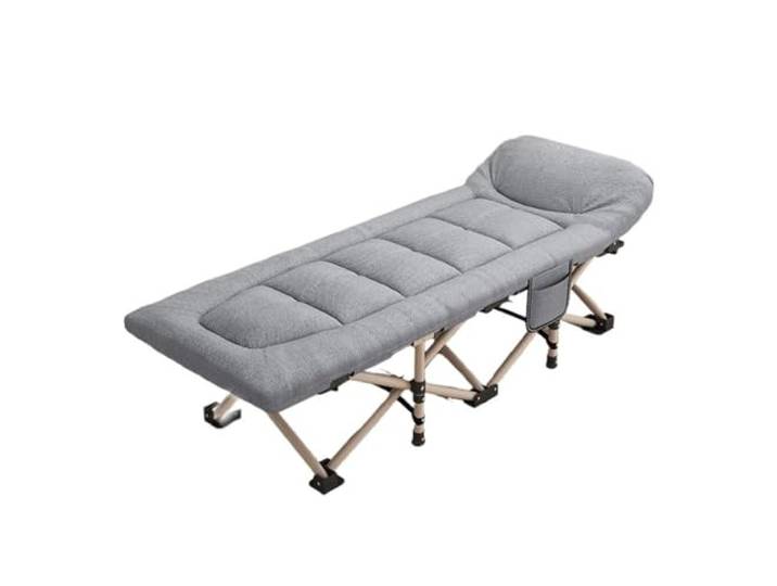 Xumh2024-3 Klappbett Klappbett for die Mittagspause, Büro, Nickerchen for eine Person, einfacher Krankenhaus-Loungesessel, tragbarer Marschstuhl for den Außenbereich(Grigio)