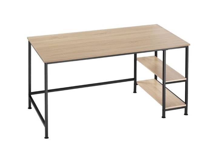 Bureau - TECTAKE - Table de bureau CANTON au style industriel en bois et acier avec 2 étages 120 x 60 x 75 5 cm - Marron clair
