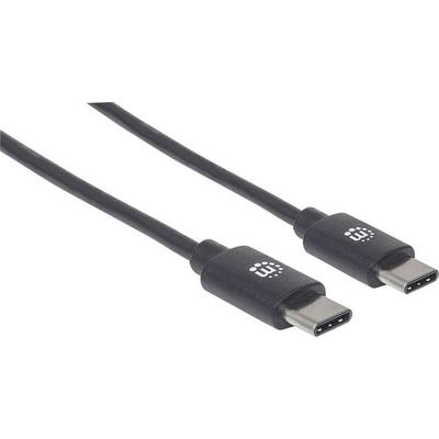 Manhattan USB-Kabel USB 2.0 USB-C® Stecker 2.00m Schwarz 354875