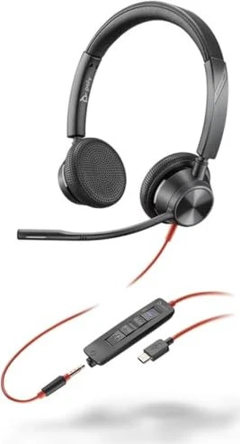 HP Poly Blackwire 3325 Stereo Microsoft Teams Certified USB-C, 3,5 mm, USB-C/A Adapter