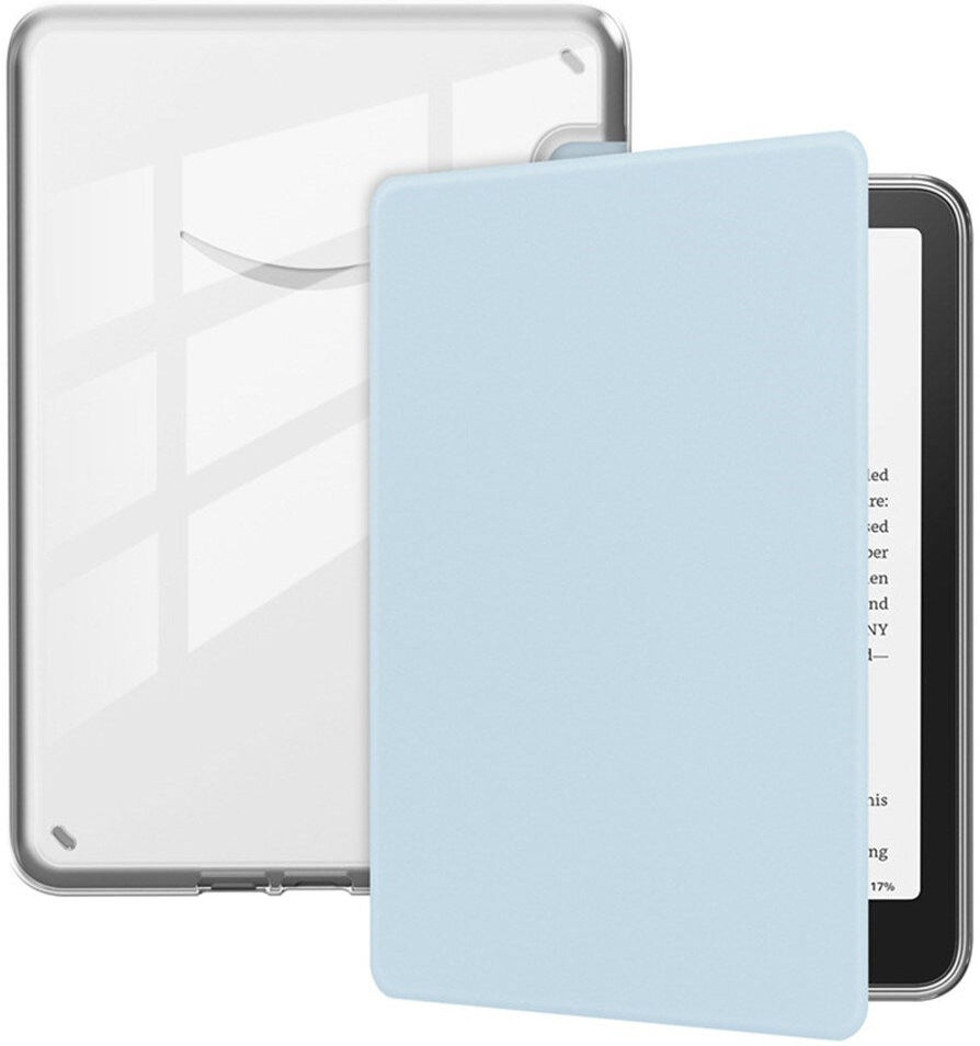 EIDERWOOD Amazon Kindle Paperwhite (2024) Kunstlæder Flip Cover - Gennemsigtig / Lyseblå