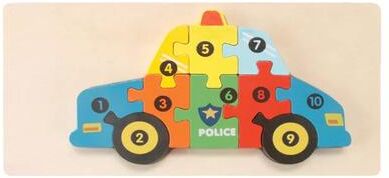 Inspired Living Montessori 3D Wooden Dinosaur Puzzle For Toddlers Shape And Color Learning Toy car