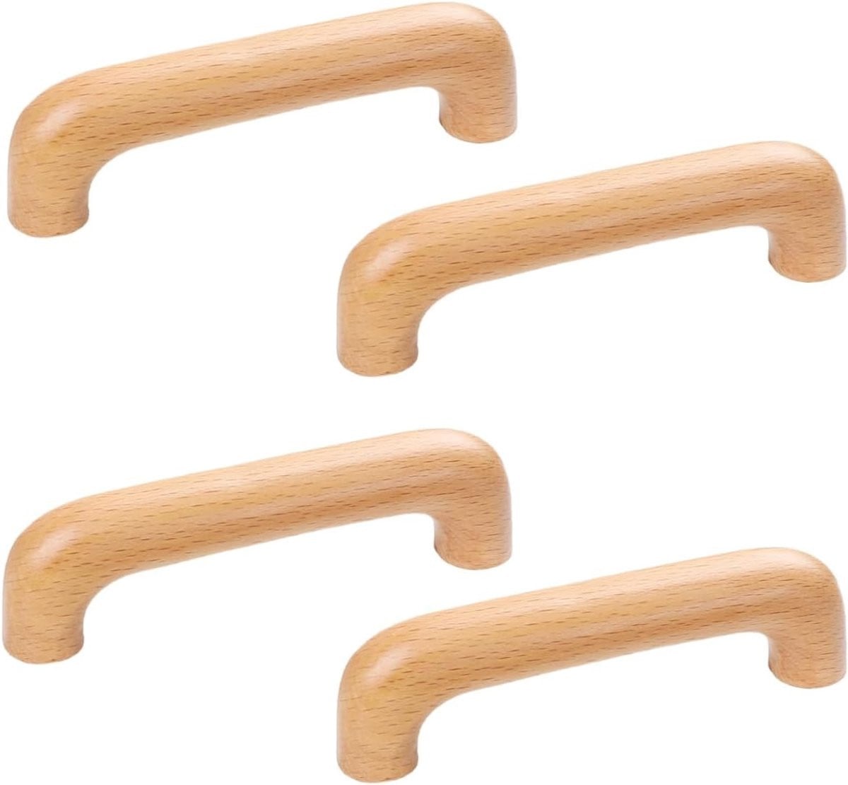 Set van 4 houten handgrepen voor meubels - Moderne keukengrepen voor decoratie