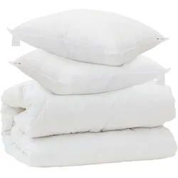 vidaXL Decke mit Kissen mit Kissen 3 pcs Weiß Mikrofaser