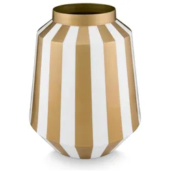 PIP Studio, Vase, Vase Metall Stripes weiss-gold 24x29cm (1x)