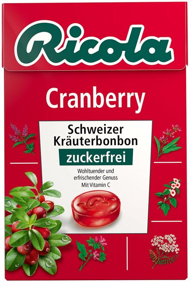 Ricola ohne Zucker Box Cranberry Bonbons