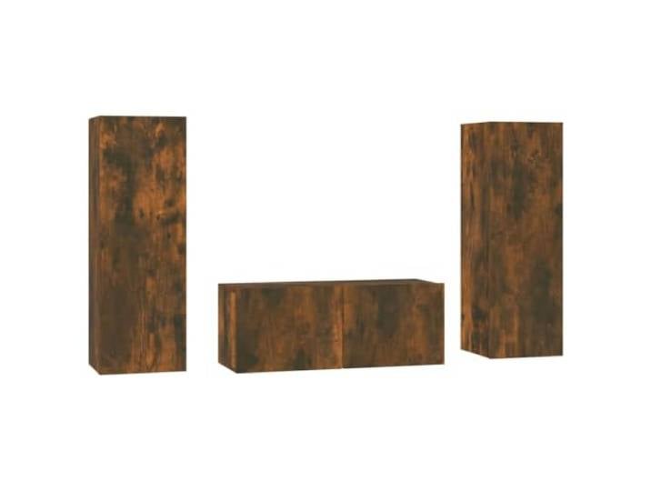 LMTYOENFG 3-TLG. TV-Schrank Set Wandmontage Räuchereiche Holzwerkstoff Dreiteiliges Hängeboard Ensemble für Wohnzimmer und Schlafzimmer mit variabler Platzierung und stabiler Oberfläche.