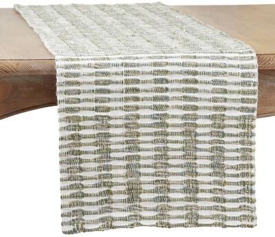 Saro Lifestyle Table Runner With Woven Line Design