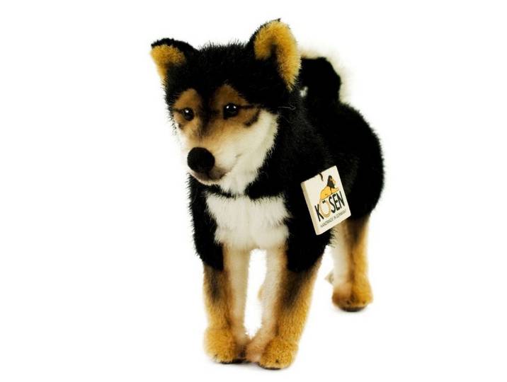 Kösen Kuscheltier Kösen Shiba-Inu Hund 28 cm schwarz-hellbraun-weiß