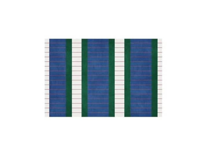 YXINAER gestreifter Teppich Gestreifter Wohnzimmerteppich Blau gestreifter Retro-Schlafzimmer-Nachttisch-Teppich und Couchtisch-Matte(Color 1,200x300cm(6.5x9.8ft))