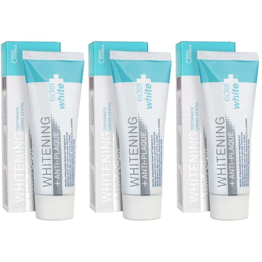 Edelwhite Antiplaque+White x3 3x75 ml Zahnpasta
