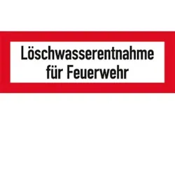 Schild Löschwasserentnahme für Feuerwehr, Alu, 210x74 mm